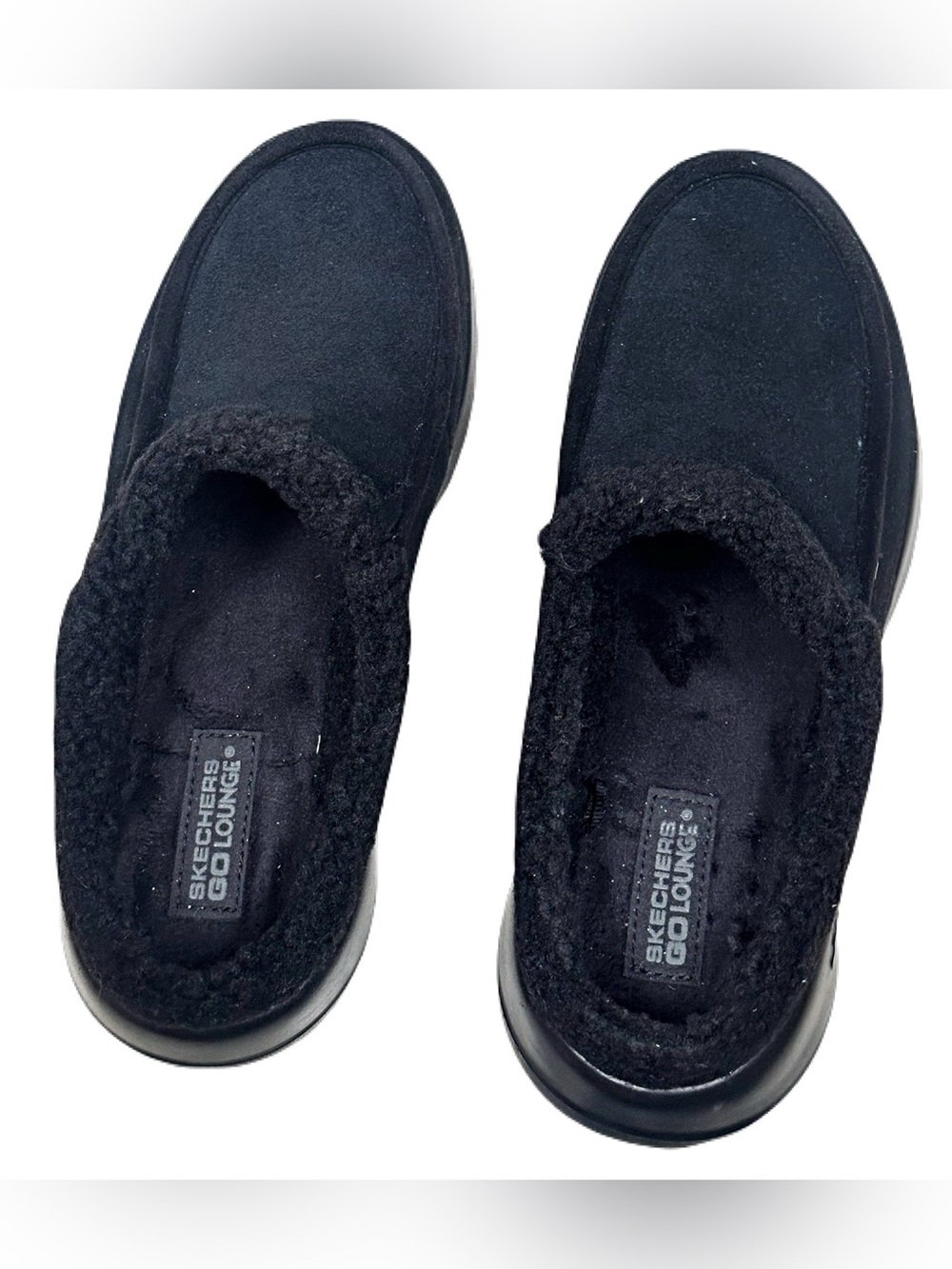 Skechers Black Women's GO Lounge Slip-On Plush-Trim Loafers